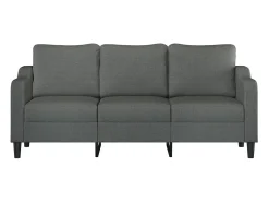Sofá| Sofá de 3 lugares 180 cm tecido cinza-escuro PT337958 Cinzento