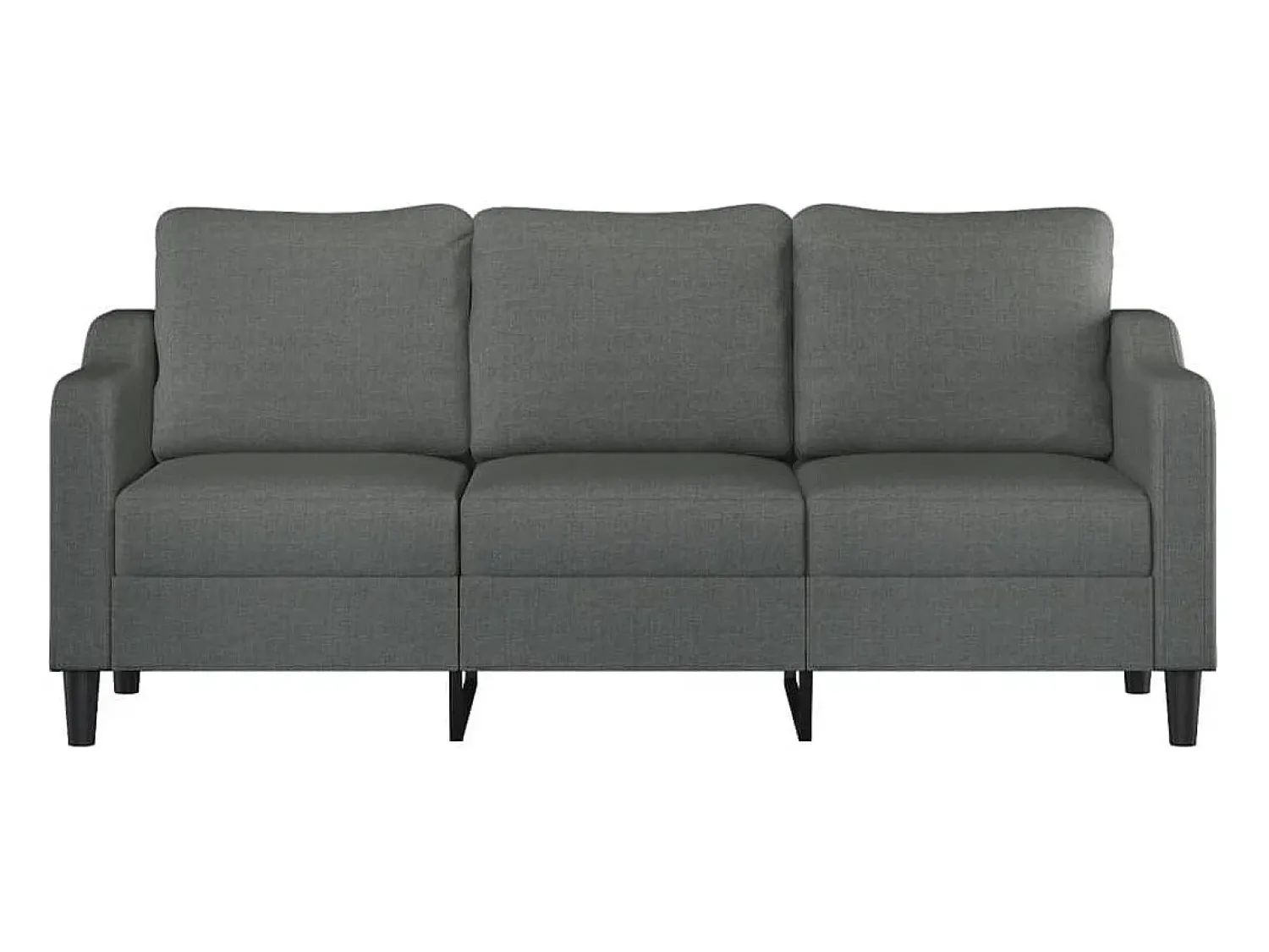 Sofá| Sofá de 3 lugares 180 cm tecido cinza-escuro PT337958 Cinzento