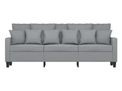 Sofá de 3 lugares 180 cm tecido cinza-claro PT400826^ Sofá