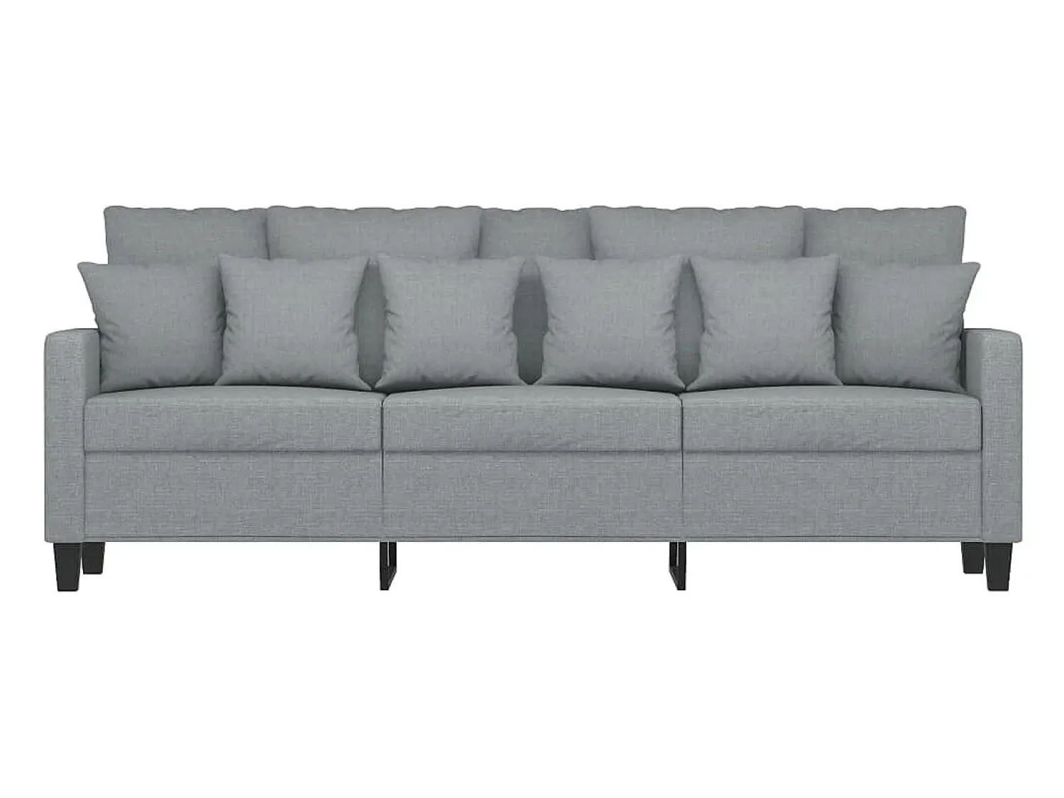 Sofá de 3 lugares 180 cm tecido cinza-claro PT400826^ Sofá