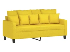 Sofá| Sofá de 2 lugares 140 cm tecido amarelo-claro PT110115 Amarelo claro