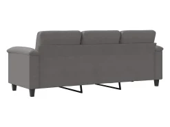 Sofá|vidaxl Sofá de 3 lugares 180 cm tecido de microfibra -escuro Cinzento