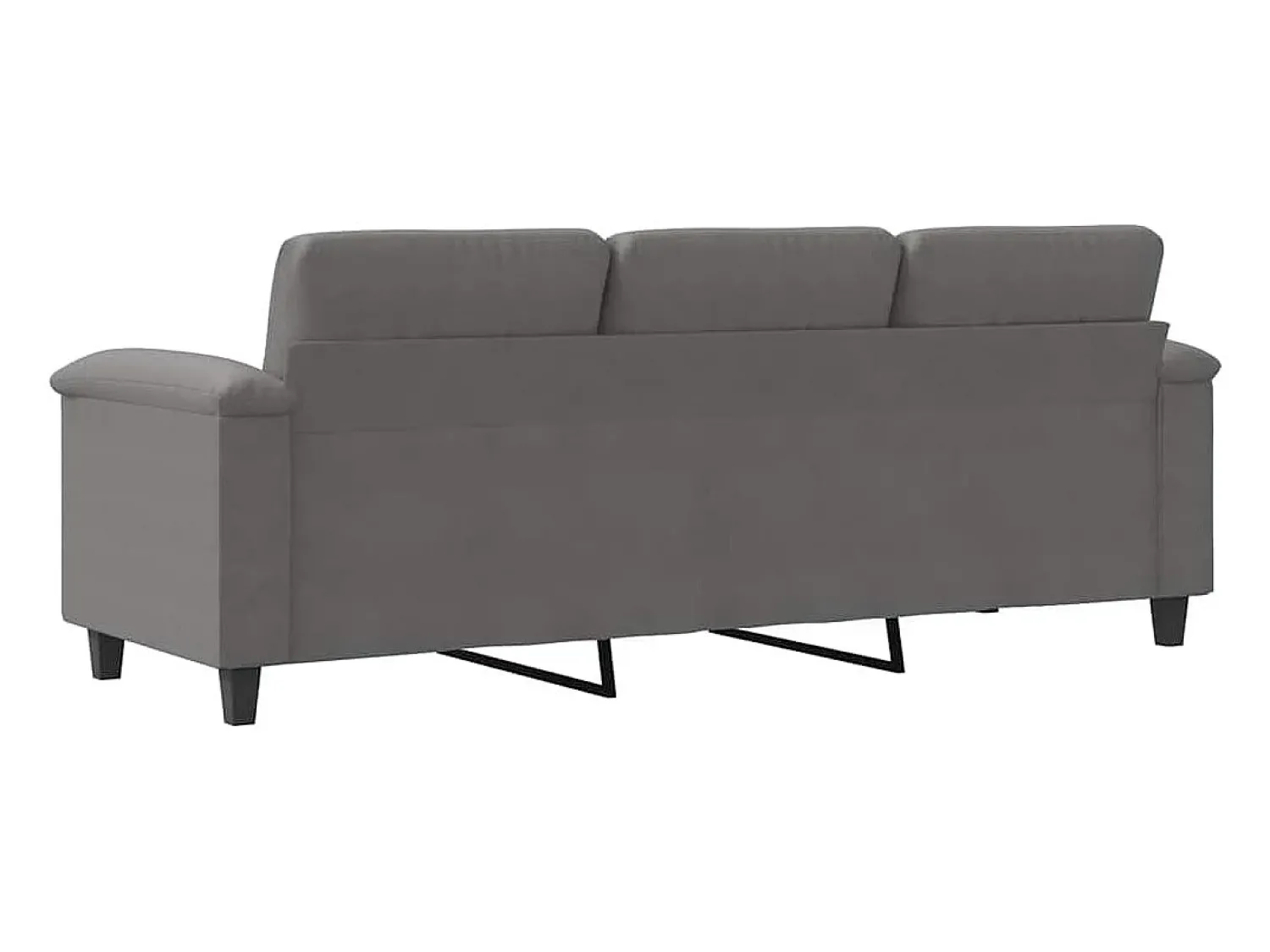 Sofá|vidaxl Sofá de 3 lugares 180 cm tecido de microfibra -escuro Cinzento