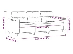 Sofá|vidaxl Sofá de 3 lugares 180 cm tecido de microfibra -escuro Cinzento