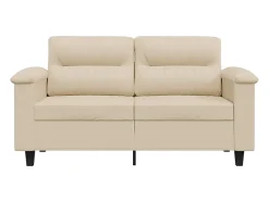 Sofá*vidaxl Sofá de 2 lugares 120 cm tecido de microfibra cor Creme