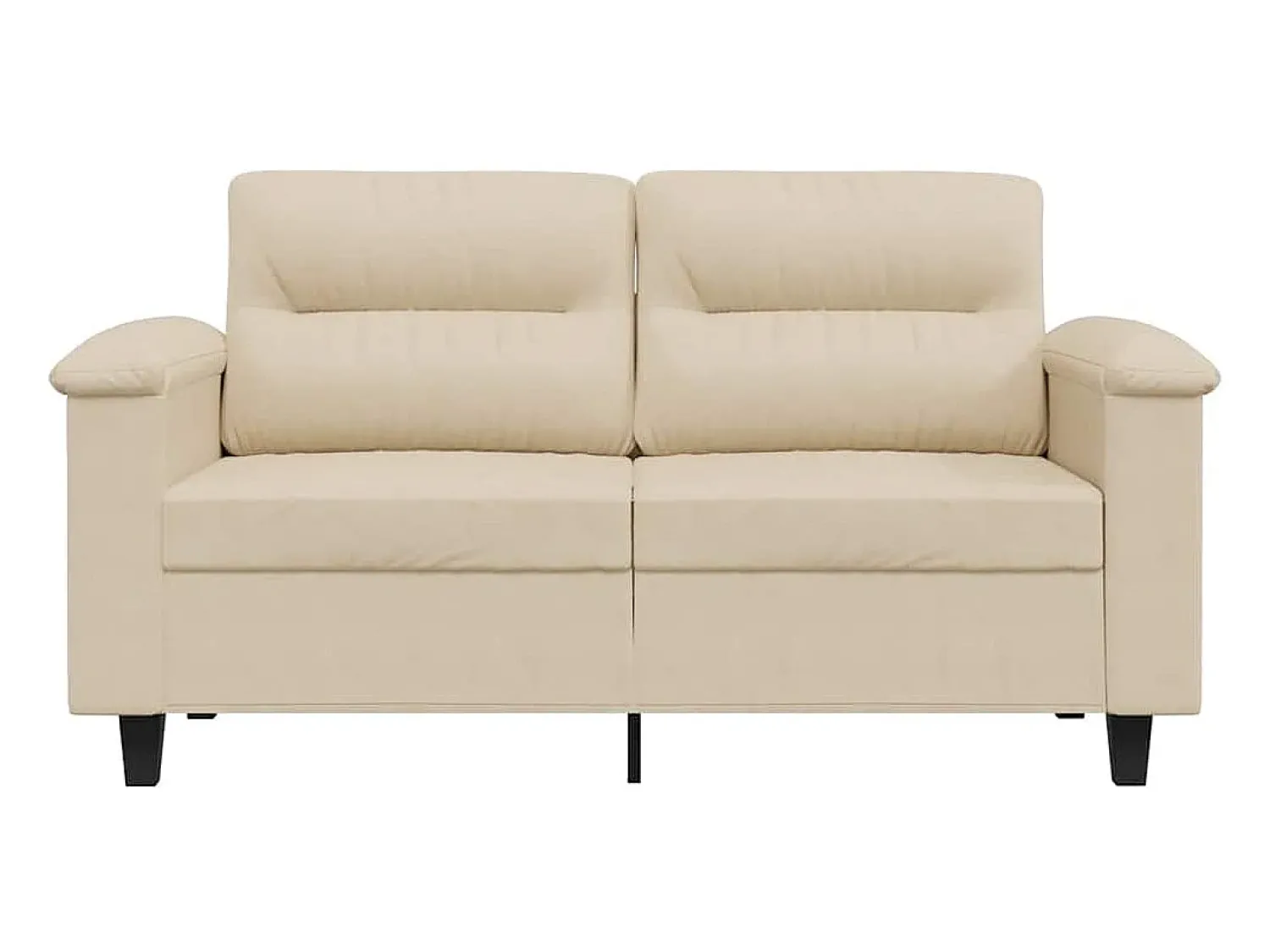 Sofá*vidaxl Sofá de 2 lugares 120 cm tecido de microfibra cor Creme