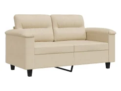 Sofá*vidaxl Sofá de 2 lugares 120 cm tecido de microfibra cor Creme