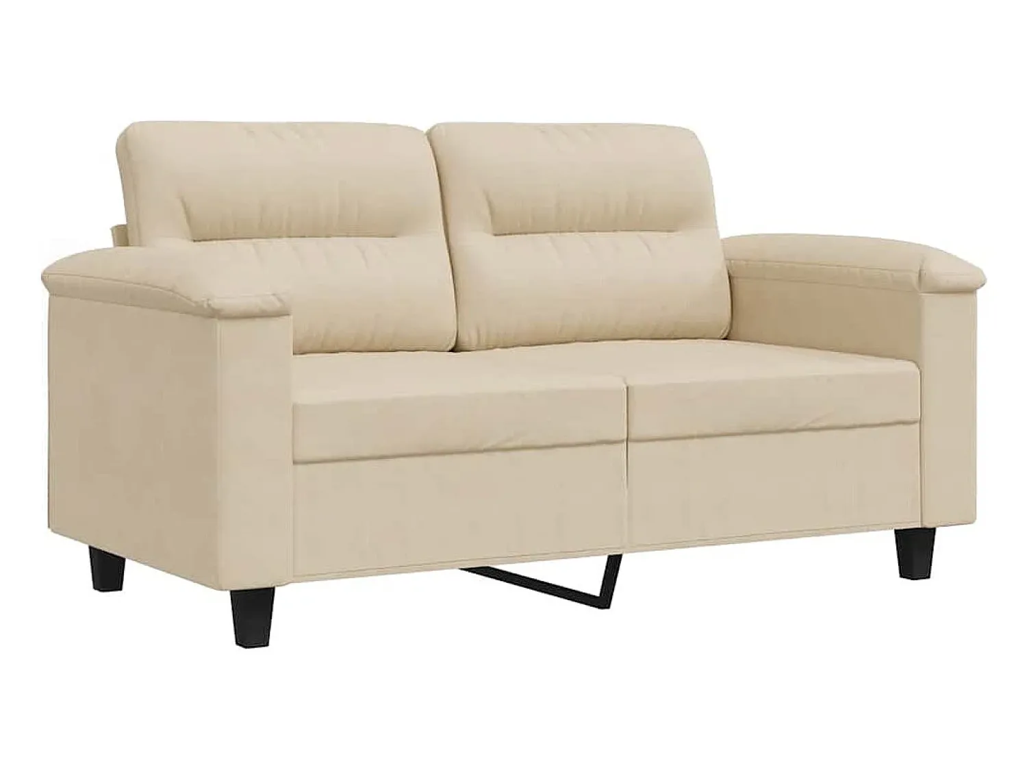 Sofá*vidaxl Sofá de 2 lugares 120 cm tecido de microfibra cor Creme