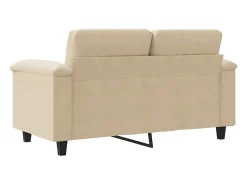 Sofá*vidaxl Sofá de 2 lugares 120 cm tecido de microfibra cor Creme