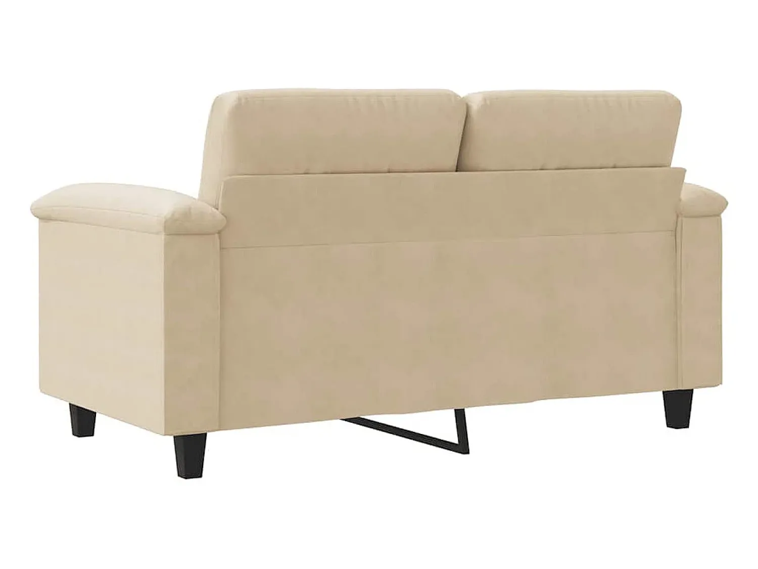 Sofá*vidaxl Sofá de 2 lugares 120 cm tecido de microfibra cor Creme