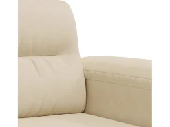 Sofá*vidaxl Sofá de 2 lugares 140 cm tecido de microfibra cor Creme