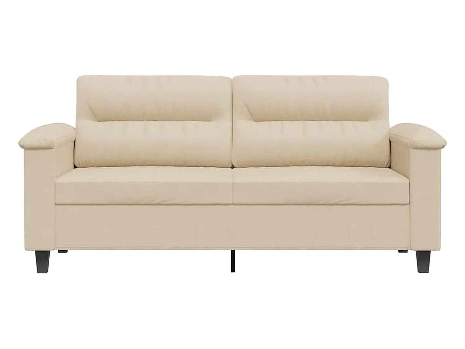 Sofá*vidaxl Sofá de 2 lugares 140 cm tecido de microfibra cor Creme