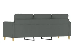 Sofá de 3 lugares 180 cm tecido cinza-escuro PT526550 Cinzento