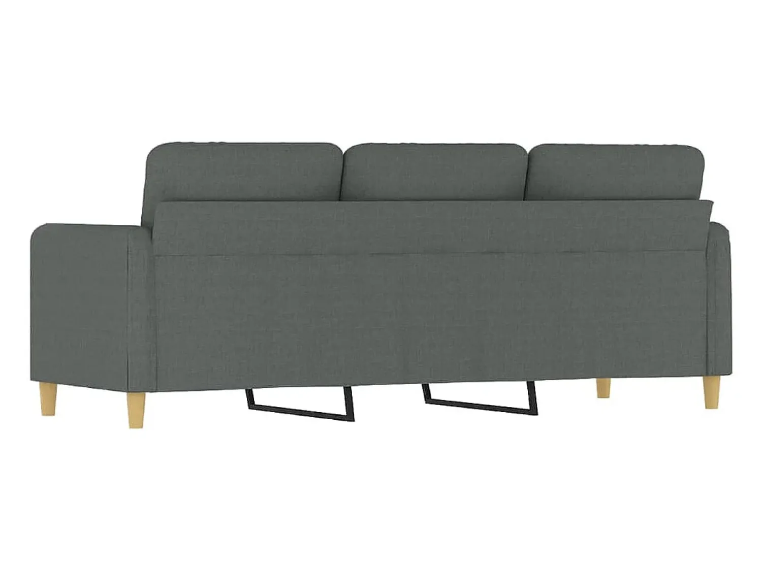 Sofá de 3 lugares 180 cm tecido cinza-escuro PT526550 Cinzento