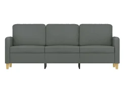 Sofá de 3 lugares 180 cm tecido cinza-escuro PT526550 Cinzento