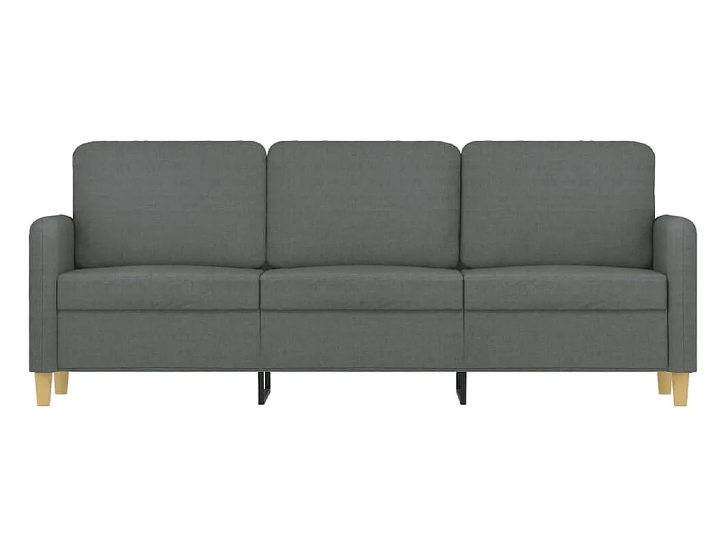 Sofá de 3 lugares 180 cm tecido cinza-escuro PT526550 Cinzento