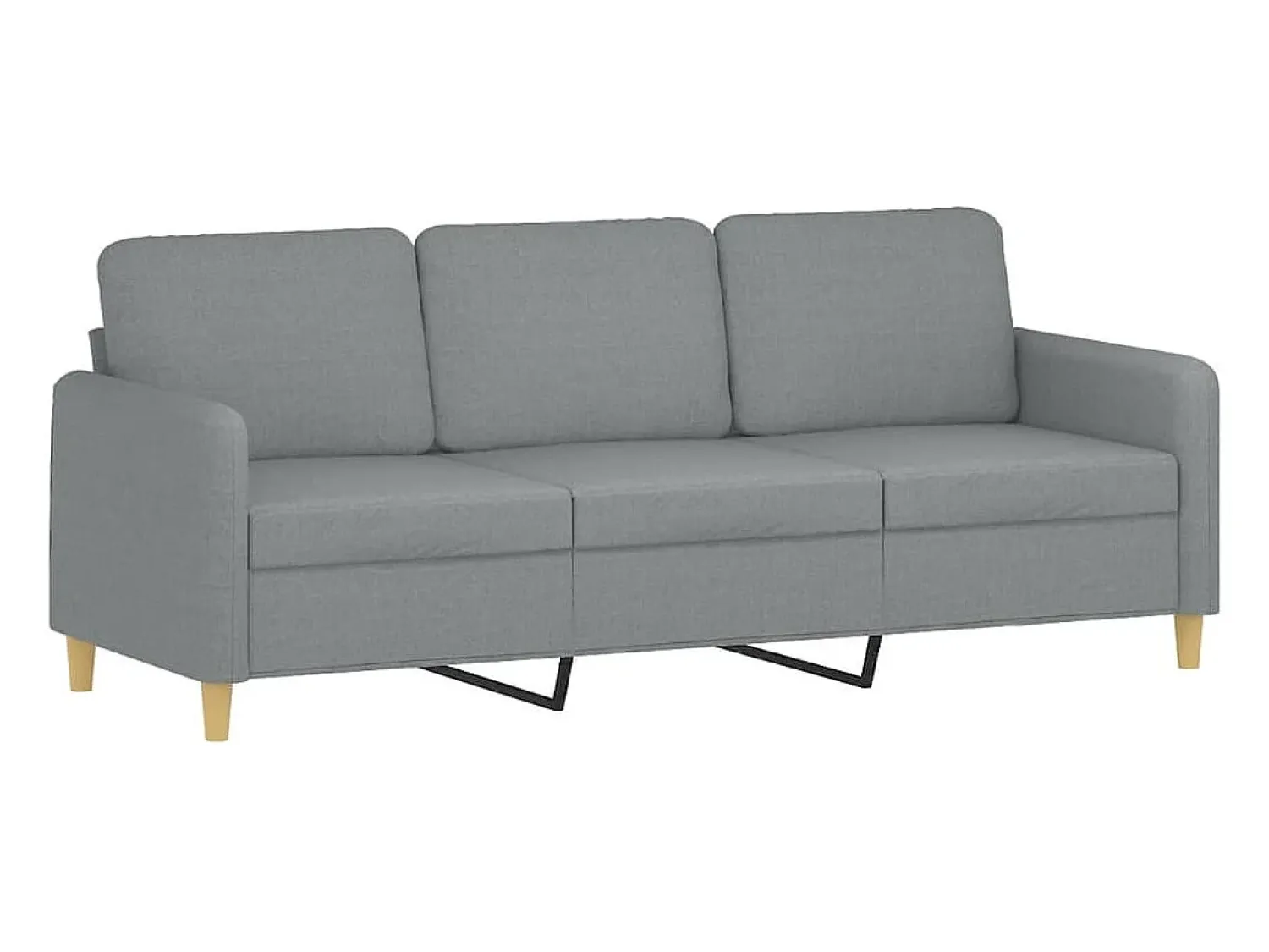 Sofá| Sofá de 3 lugares 180 cm tecido cinza-claro PT598782 Cinzento claro