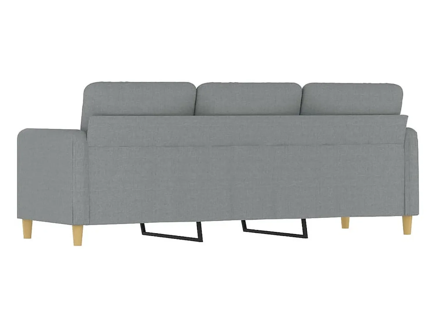Sofá| Sofá de 3 lugares 180 cm tecido cinza-claro PT598782 Cinzento claro