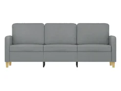 Sofá| Sofá de 3 lugares 180 cm tecido cinza-claro PT598782 Cinzento claro