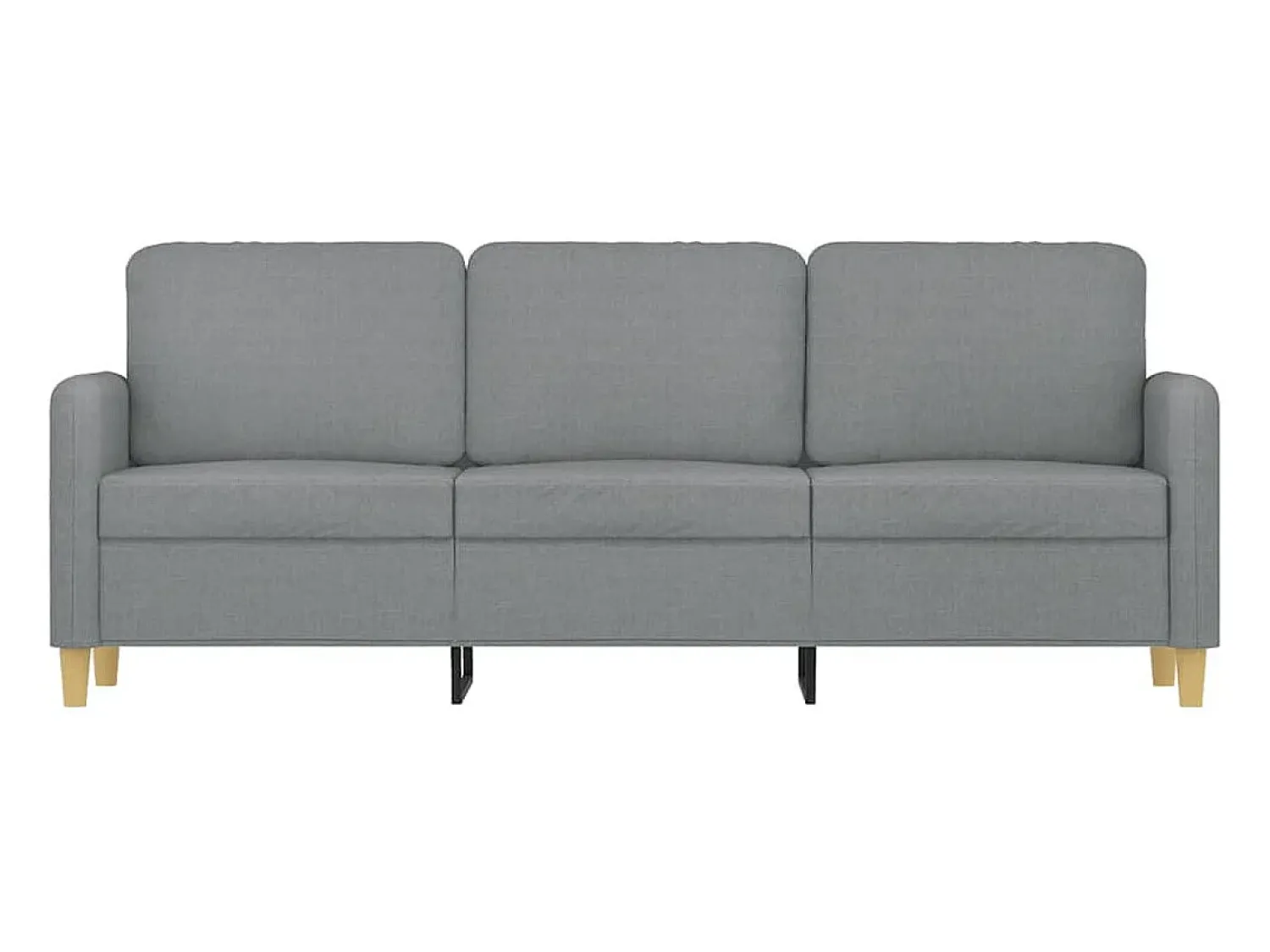 Sofá| Sofá de 3 lugares 180 cm tecido cinza-claro PT598782 Cinzento claro