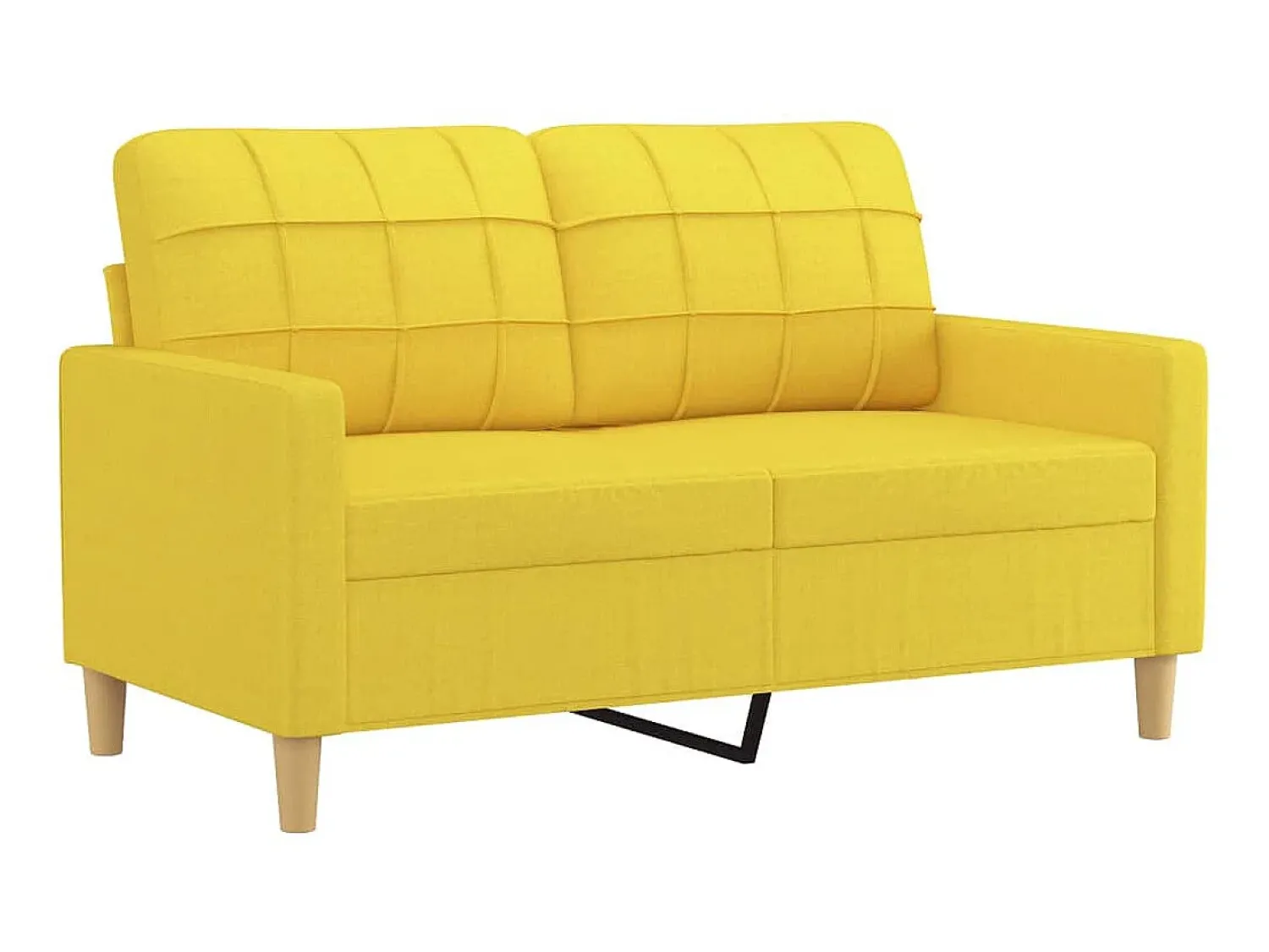 Outlet Sofá de 2 lugares 120 cm tecido -claro PT365708 Amarelo