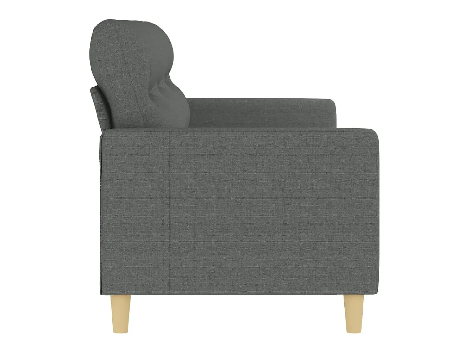 Sofá| Sofá de 3 lugares 180 cm tecido cinza-escuro PT569729 Cinzento