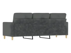 Sofá| Sofá de 3 lugares 180 cm tecido cinza-escuro PT569729 Cinzento