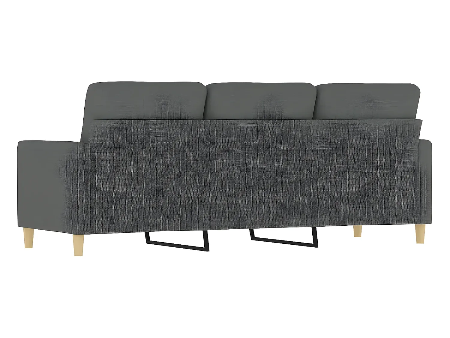 Sofá| Sofá de 3 lugares 180 cm tecido cinza-escuro PT569729 Cinzento