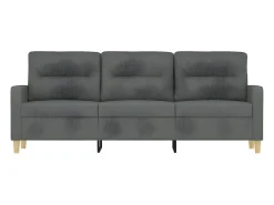Sofá| Sofá de 3 lugares 180 cm tecido cinza-escuro PT569729 Cinzento