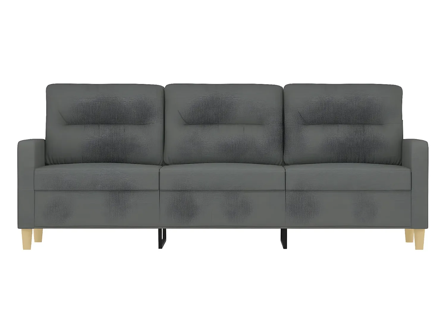 Sofá| Sofá de 3 lugares 180 cm tecido cinza-escuro PT569729 Cinzento