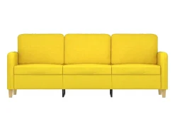 Discount Sofá de 3 lugares 180 cm tecido -claro PT894186 Amarelo