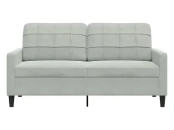 Sofá de 2 lugares 140 cm veludo cinza-claro PT906016^ Sofá