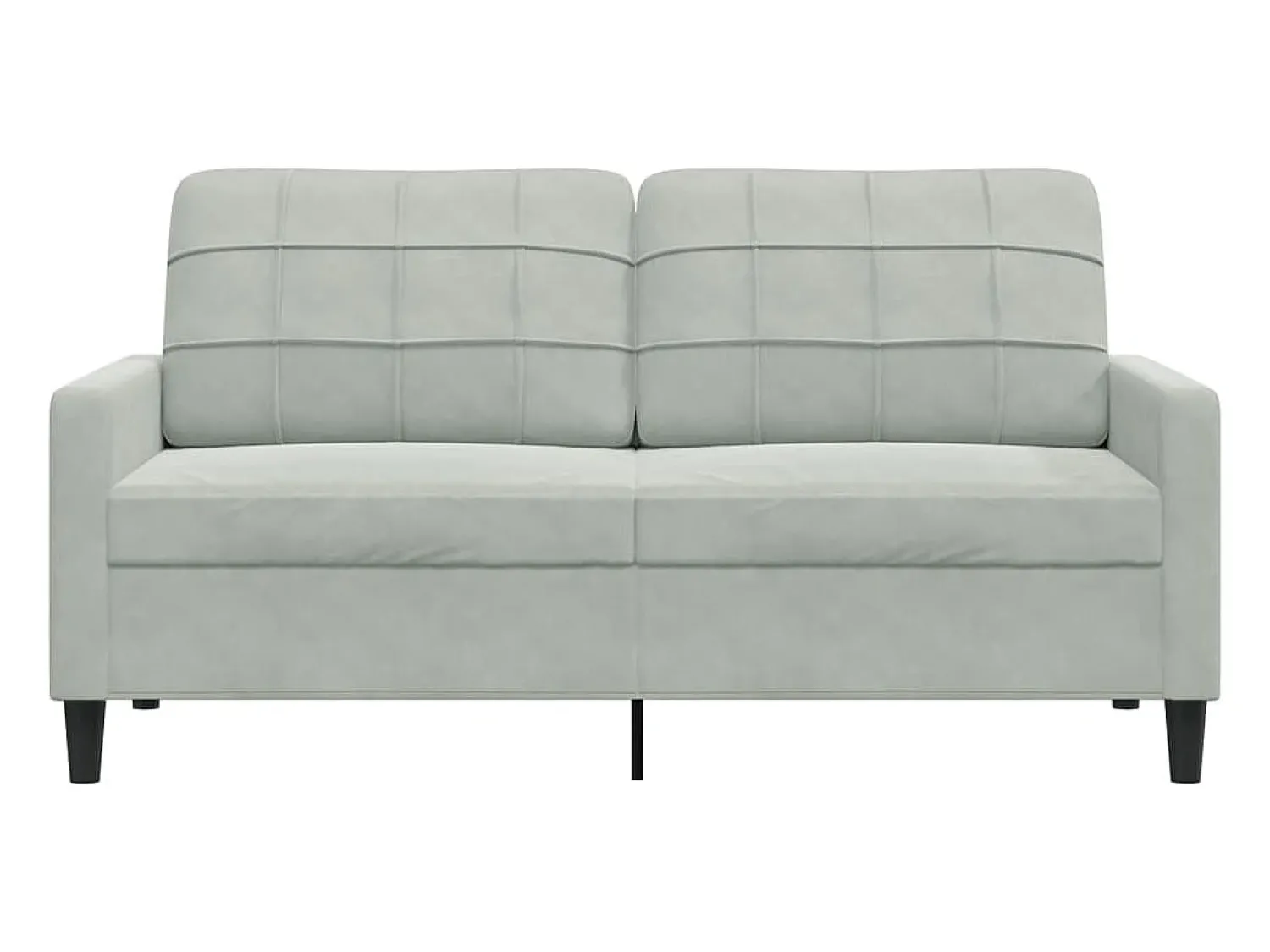 Sofá de 2 lugares 140 cm veludo cinza-claro PT906016^ Sofá