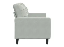 Sofá de 2 lugares 140 cm veludo cinza-claro PT906016^ Sofá