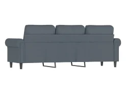 Sofá de 3 lugares 180 cm veludo cinza-escuro PT868449^ Sofá