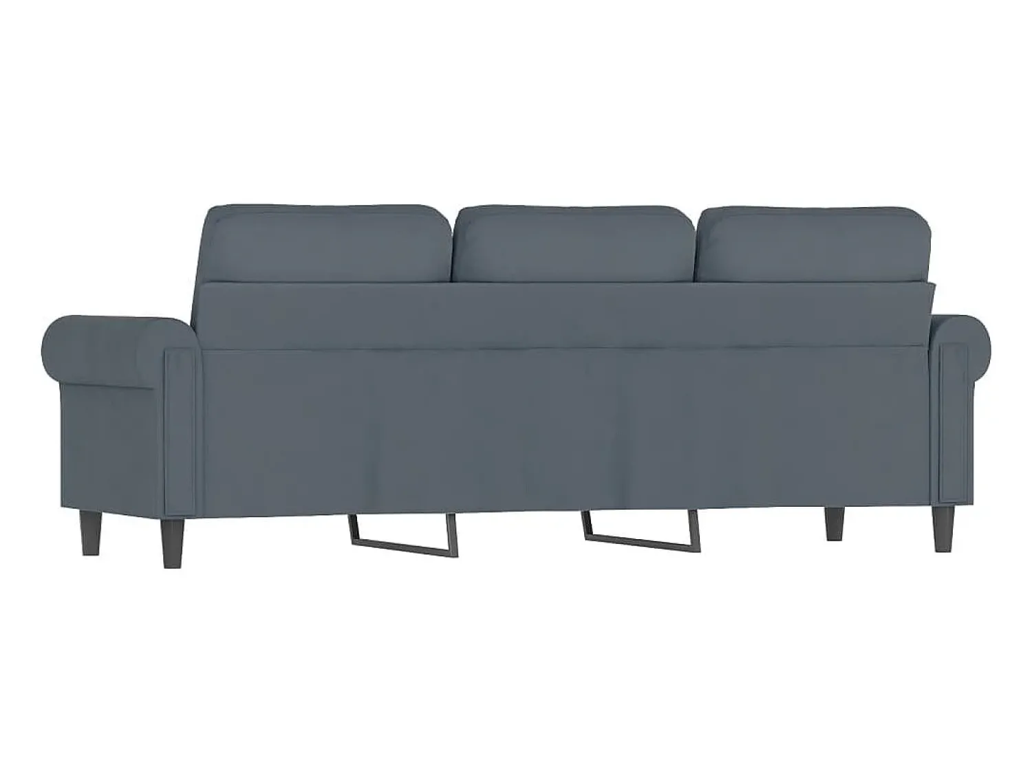 Sofá de 3 lugares 180 cm veludo cinza-escuro PT868449^ Sofá