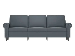 Sofá de 3 lugares 180 cm veludo cinza-escuro PT868449^ Sofá