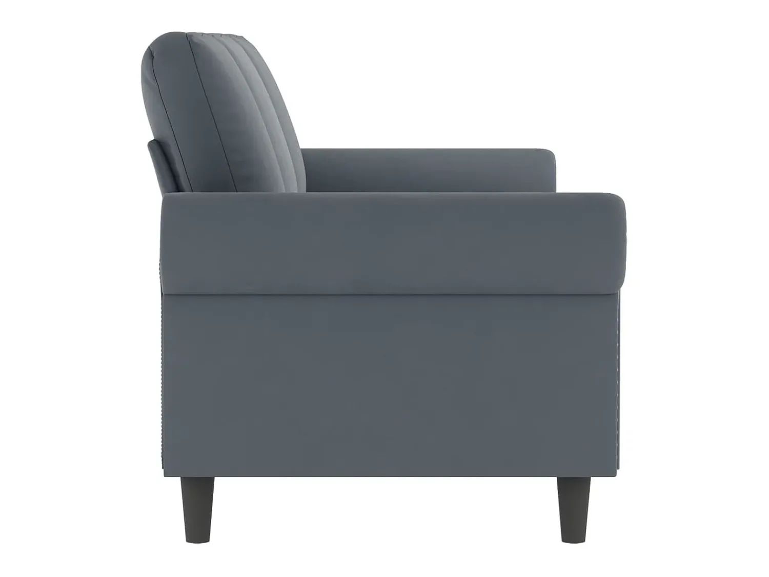 Sofá de 3 lugares 180 cm veludo cinza-escuro PT868449^ Sofá