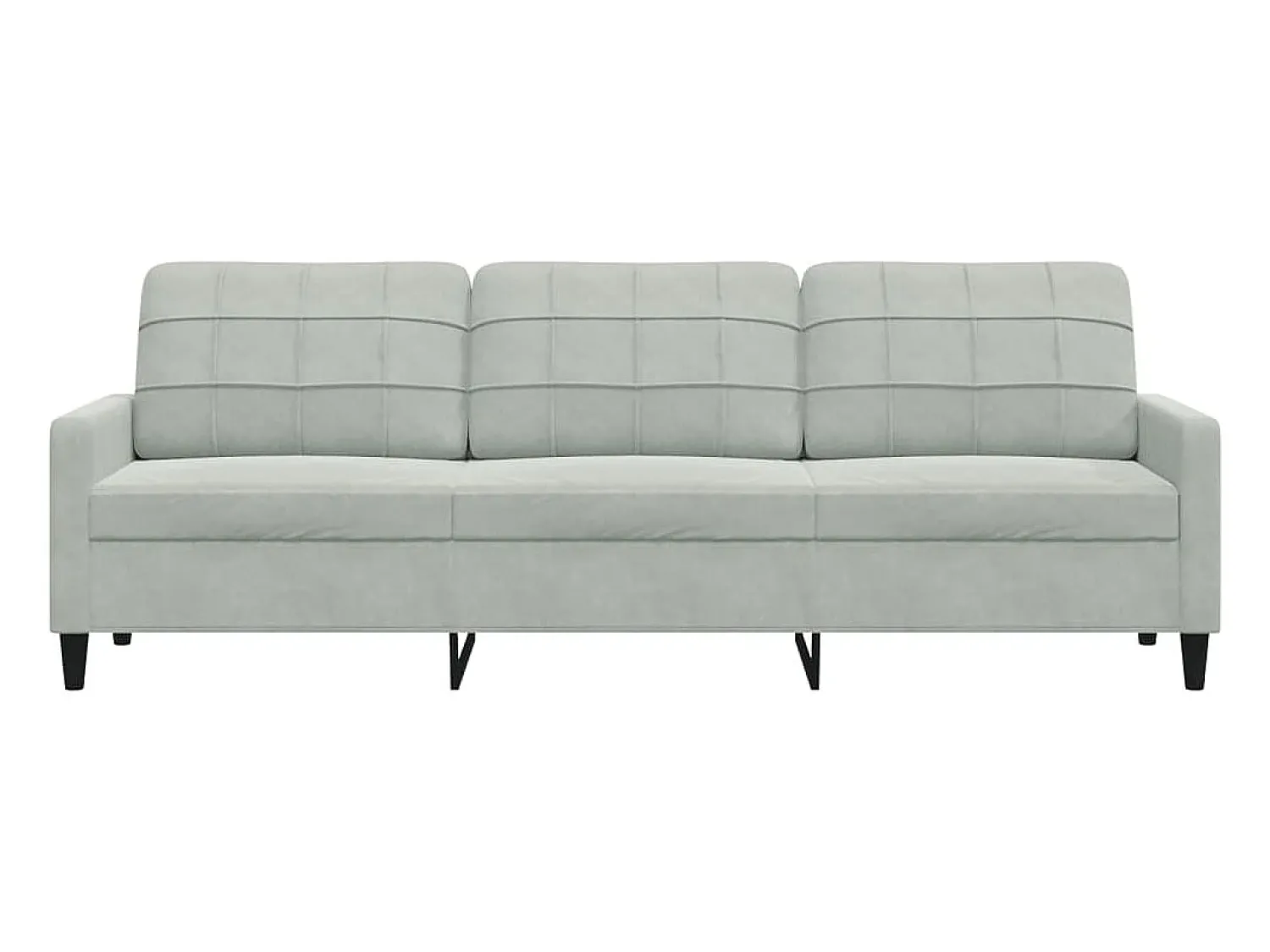 Sofá|vidaxl Sofá de 3 lugares 210 cm veludo cinza-claro Cinzento