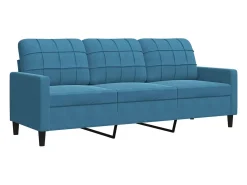 Discount Sofá de 3 lugares 180 cm veludo PT105100 Azul