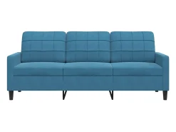 Discount Sofá de 3 lugares 180 cm veludo PT105100 Azul