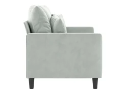 Sofá de 2 lugares 120 cm veludo cinzento-claro PT923527^ Sofá