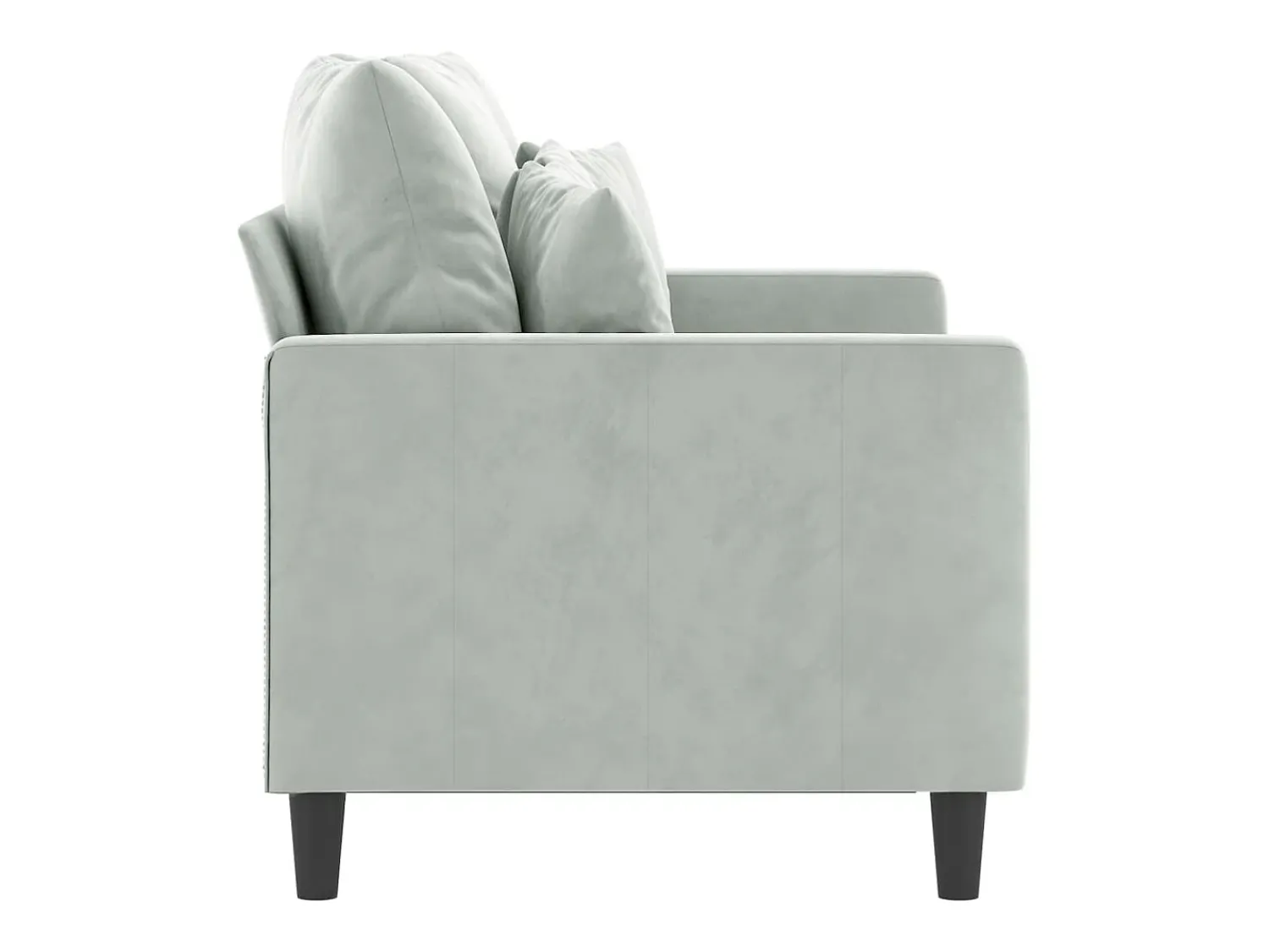 Sofá de 2 lugares 120 cm veludo cinzento-claro PT923527^ Sofá