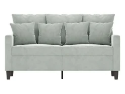 Sofá de 2 lugares 120 cm veludo cinzento-claro PT923527^ Sofá