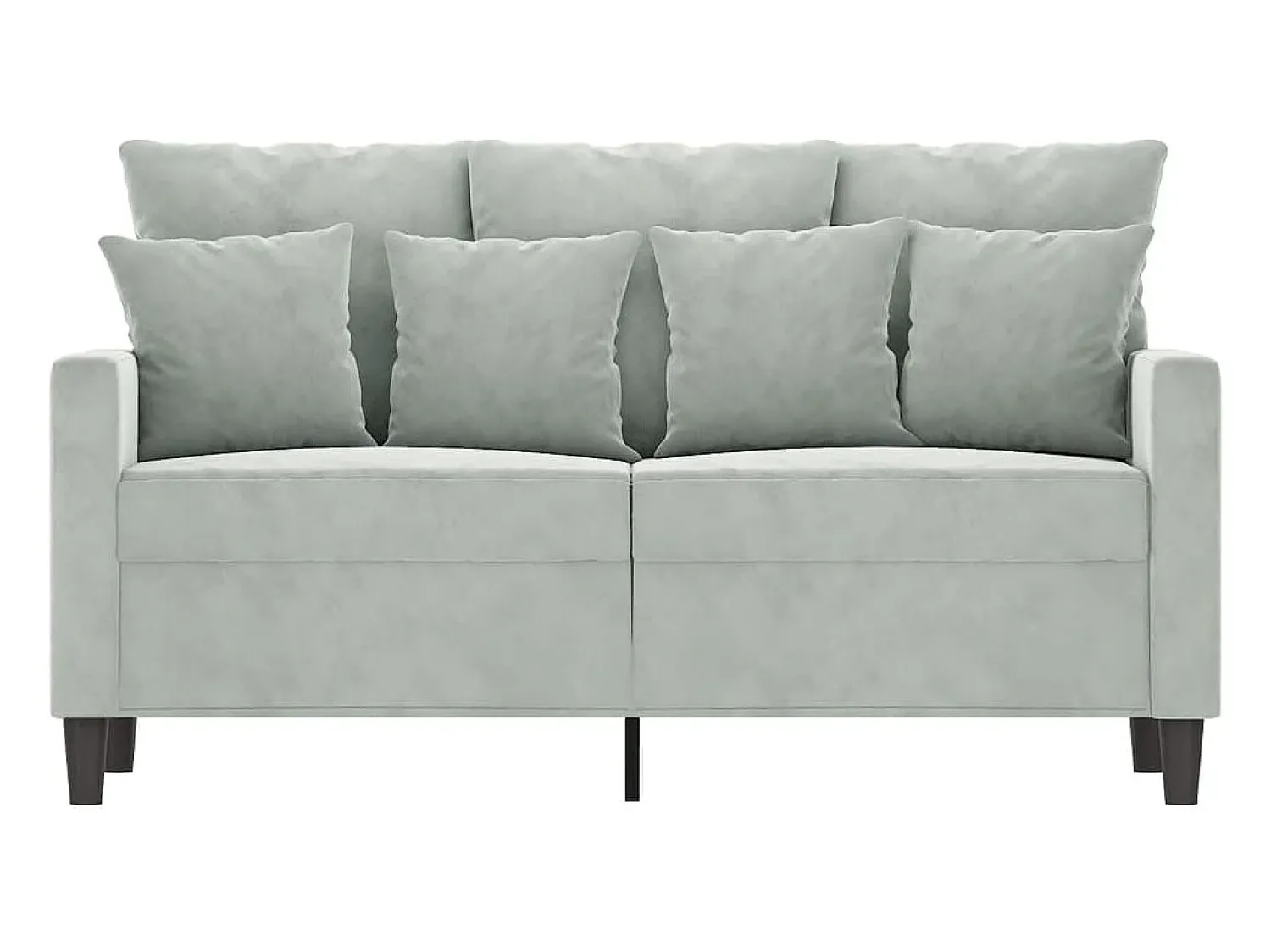 Sofá de 2 lugares 120 cm veludo cinzento-claro PT923527^ Sofá