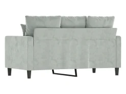 Sofá de 2 lugares 120 cm veludo cinzento-claro PT923527^ Sofá