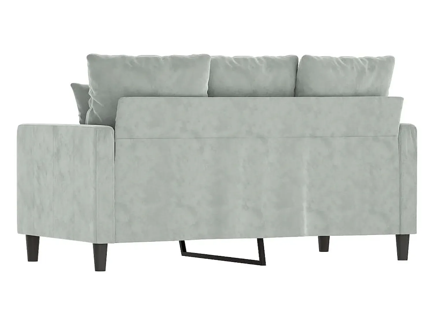 Sofá de 2 lugares 120 cm veludo cinzento-claro PT923527^ Sofá