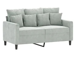 Sofá de 2 lugares 120 cm veludo cinzento-claro PT923527^ Sofá