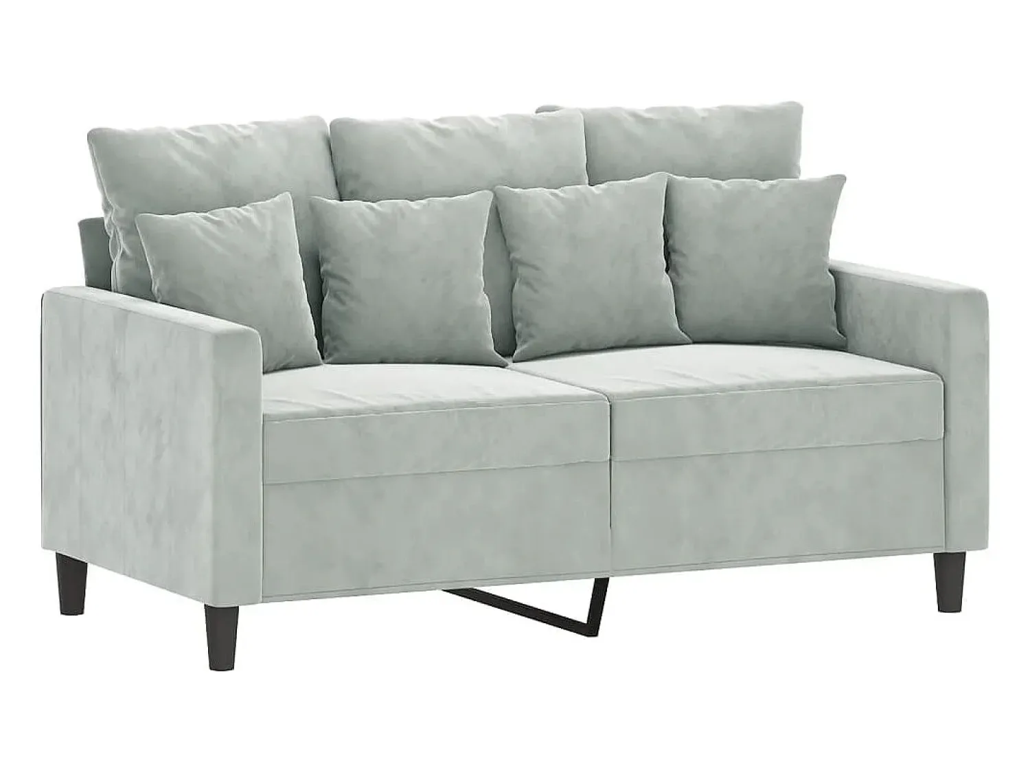 Sofá de 2 lugares 120 cm veludo cinzento-claro PT923527^ Sofá