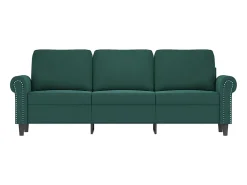 Sofá de 3 lugares 180 cm veludo -escuro PT551202^ Sofá